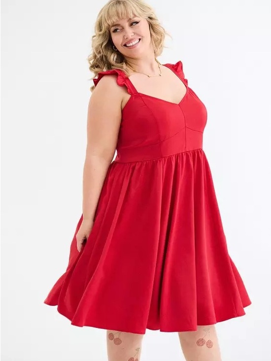 torrid Dresses & Skirts - NWT Retro Chic By Torrid Flutter Sleeve Red Swing Dress Size 28